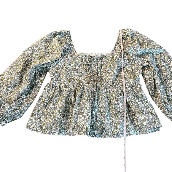 HYACINTH HOUSE Floral Square Neck Women's Cotton Top Size Large - Picture 10 of 13